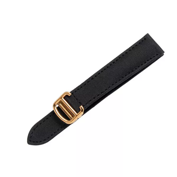 CAFT1G.G Black Nylon Strap for Cartier Tank, Ronde, Dive, Clé, Rotonde, Tortue - 9 Sizes