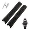Nouveau-Design-20mm-fit-s-eamaster-300-AQUA-Bracelet-TERRA-AT150-8900-montre-avec-logo-bracelets-17 Black & Orange Strap Bracelet for Omega Seamaster Aqua Terra 20mm Orange Stitching Rubber