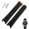 Nouveau-Design-20mm-fit-s-eamaster-300-AQUA-Bracelet-TERRA-AT150-8900-montre-avec-logo-bracelets-8 Black & Orange Strap Bracelet for Omega Seamaster Aqua Terra 20mm Orange Stitching Rubber