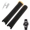 Nouveau-Design-20mm-fit-s-eamaster-300-AQUA-Bracelet-TERRA-AT150-8900-montre-avec-logo-bracelets-7 Black & Orange Strap Bracelet for Omega Seamaster Aqua Terra 20mm Orange Stitching Rubber