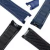 HTB1qHoPacfrK1RjSszcq6xGGFXaM Black & Orange Strap Bracelet for Omega Seamaster Aqua Terra 20mm Orange Stitching Rubber