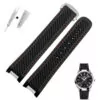 1 Black & Orange Strap Bracelet for Omega Seamaster Aqua Terra 20mm Orange Stitching Rubber