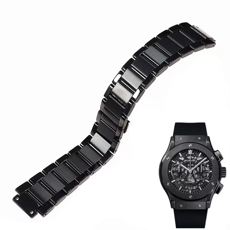 0_27mm-acier-inoxydable-bracelet-argent-noir-or-rose-or-pour-HUBLOT-montre-bracelet-big-bang-classique Black PVD Band Bracelet Hublot Classic Fusion In Stainless Steel