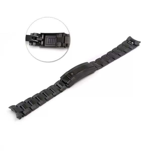 ROSS8GX_12 Black PVD/DLC Strap Bracelet Glidelock for Rolex Submariner, GMT I & II - 20mm