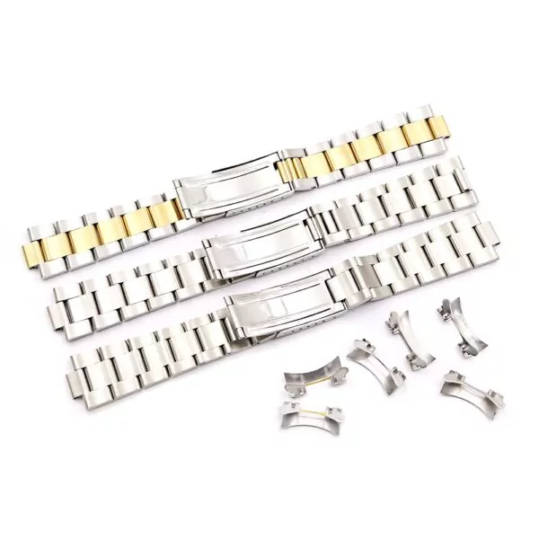 ROSS8X3_1 Oyster Band Bracelet for Rolex Datejust Vintage Steel Replacement Strap - 4 Sizes