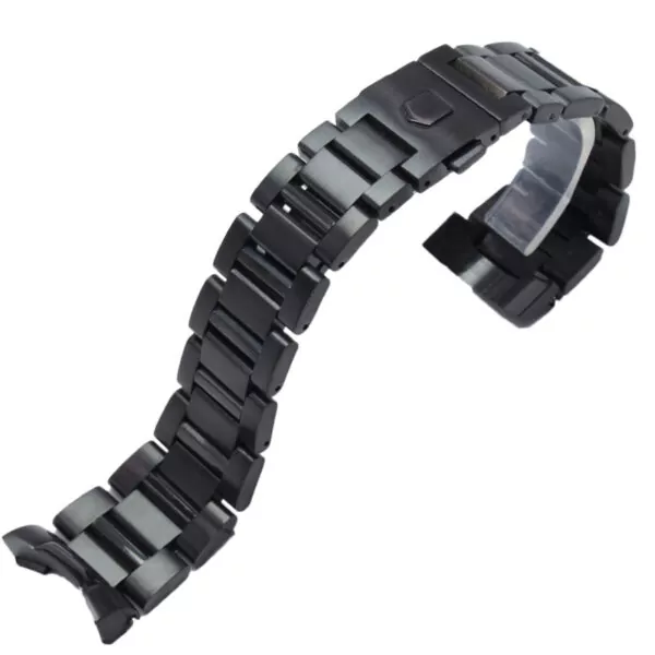 22mm-Stainless-Steel-Watchband-Bracelet-Silver-Black-Mens-Luxury-Replacement-Curved-End-Metal-Watch-Strap-Accessories Black PVD Strap Bracelet for TAG Heuer Carrera Stainless Steel - 22, 24mm