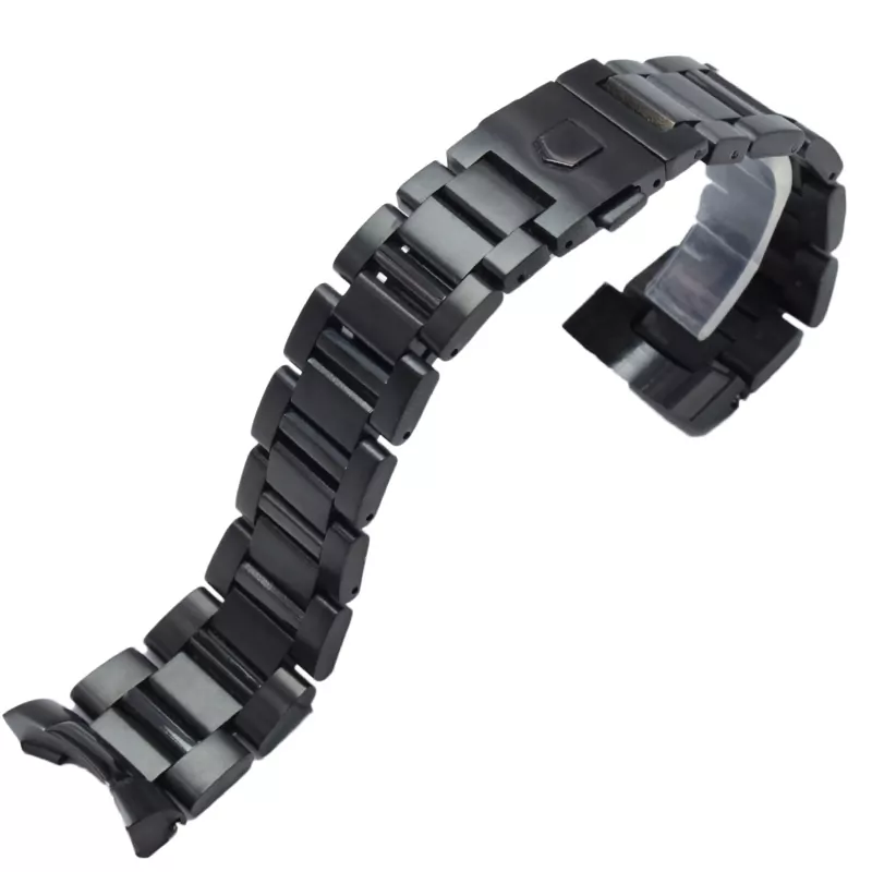 22mm-Stainless-Steel-Watchband-Bracelet-Silver-Black-Mens-Luxury-Replacement-Curved-End-Metal-Watch-Strap-Accessories Black PVD Strap Bracelet for TAG Heuer Carrera Stainless Steel - 22, 24mm