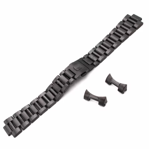 THSS8X2_10 Black PVD Strap Bracelet for TAG Heuer Carrera Stainless Steel - 22, 24mm