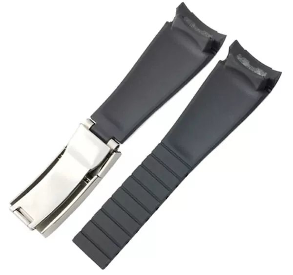 Hcff9346a538c476b9cb51cdcc37b27aco copy Black & Yellow Rubber Strap for Rolex Milgauss, Submariner, Daytona Barre Design - 20mm