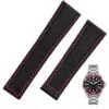 Black & Red Strap for Tag Heuer Aquaracer Black & Red Strap for TAG Heuer Aquaracer, Carrera, Monaco in Nylon - 20, 22mm