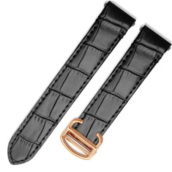 black rosegold_9-mm-21-mm-nouveau-design-pour-nouveau-sh_variants-7 Black Leather Strap for Cartier Roadster in Crocodile Grain with Quick-Release System