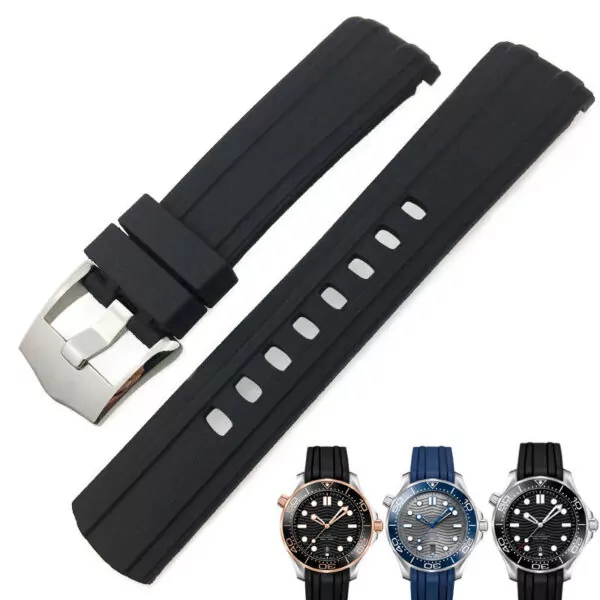 black-rubber-bracelet-for-omega-seamaster-diver-300 Black Rubber Bracelet for Omega Seamaster Diver 300