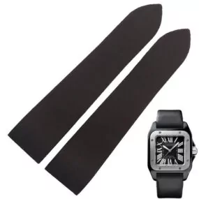 Black Rubber for Cartier Santos Carbon W2020007