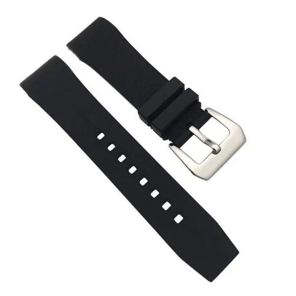 4_20mm-23mm-en-caoutchouc-Silicone-montre-sangle-mode-Sport-aiguille-boucle-montre-Bracelet-Pefert-pour-Santos Black Rubber for Cartier Santos M/XL With Buckle