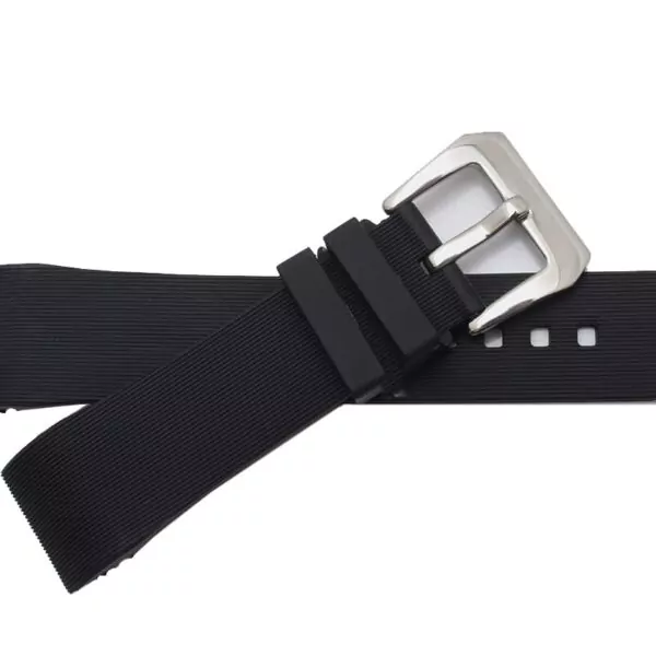 3_Shengmeirui-23-MM-noir-haute-qualit-bracelet-en-silicone-pour-SANTOS-100-coude-en-caoutchouc-tanche Black Rubber for Cartier Santos M/XL With Buckle