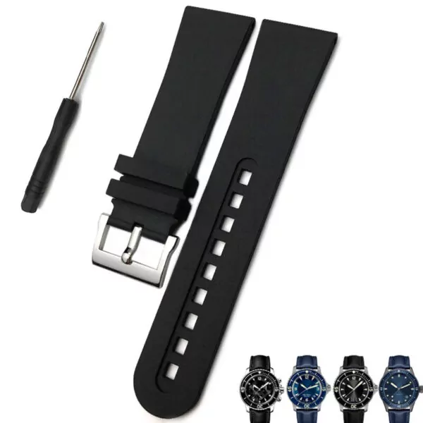 2_23mm-haute-qualit-en-caoutchouc-fluor-souple-bracelet-de-montre-remplacement-pour-Blancpain-cinquante-brasses-5000 Black Rubber Strap Bracelet for Blancpain Fifty Fathoms 23mm