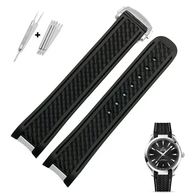 s-l1600 (6) Black Rubber Strap for Omega Seamaster Aqua Terra 300
