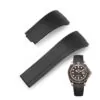 ROSR1G2_3 Black Rubber Strap for Rolex Submariner, GMT, Daytona - 20mm