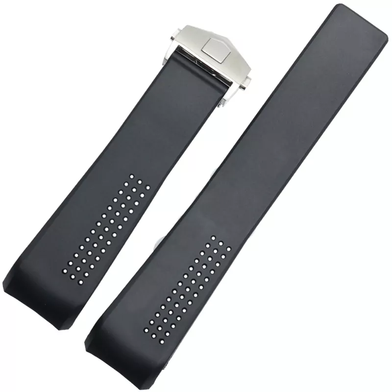 Bracelet-de-montre-en-caoutchouc-20mm-bracelet-en-silicone-bracelet-de-montre-22mm-noir-bleu-montres-6 Black Rubber Strap for TAG Heuer Carrera Cal. 16 - 20,22mm