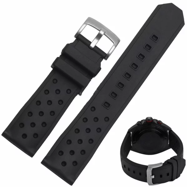 black-rubber-strap-for-tag-heuer-formula-one-with-pin-buckle-22mm Black Rubber Strap for TAG Heuer Formula One with Pin Buckle - 22mm