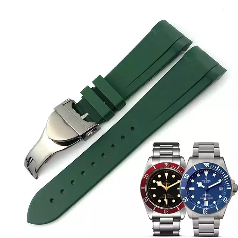 TDSRXi-17 Green Rubber Strap for Tudor Black Bay, Pelagos, Heritage - 22mm