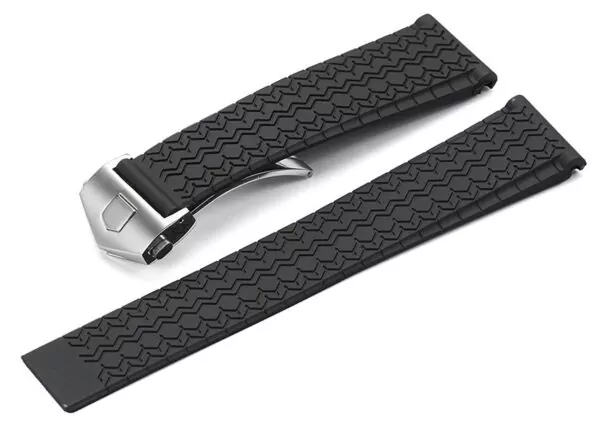 61xvuCHVDgL._UL1500_ Black Rubber Strap Racing Design for TAG Heuer Aquaracer, Carrera - 22mm