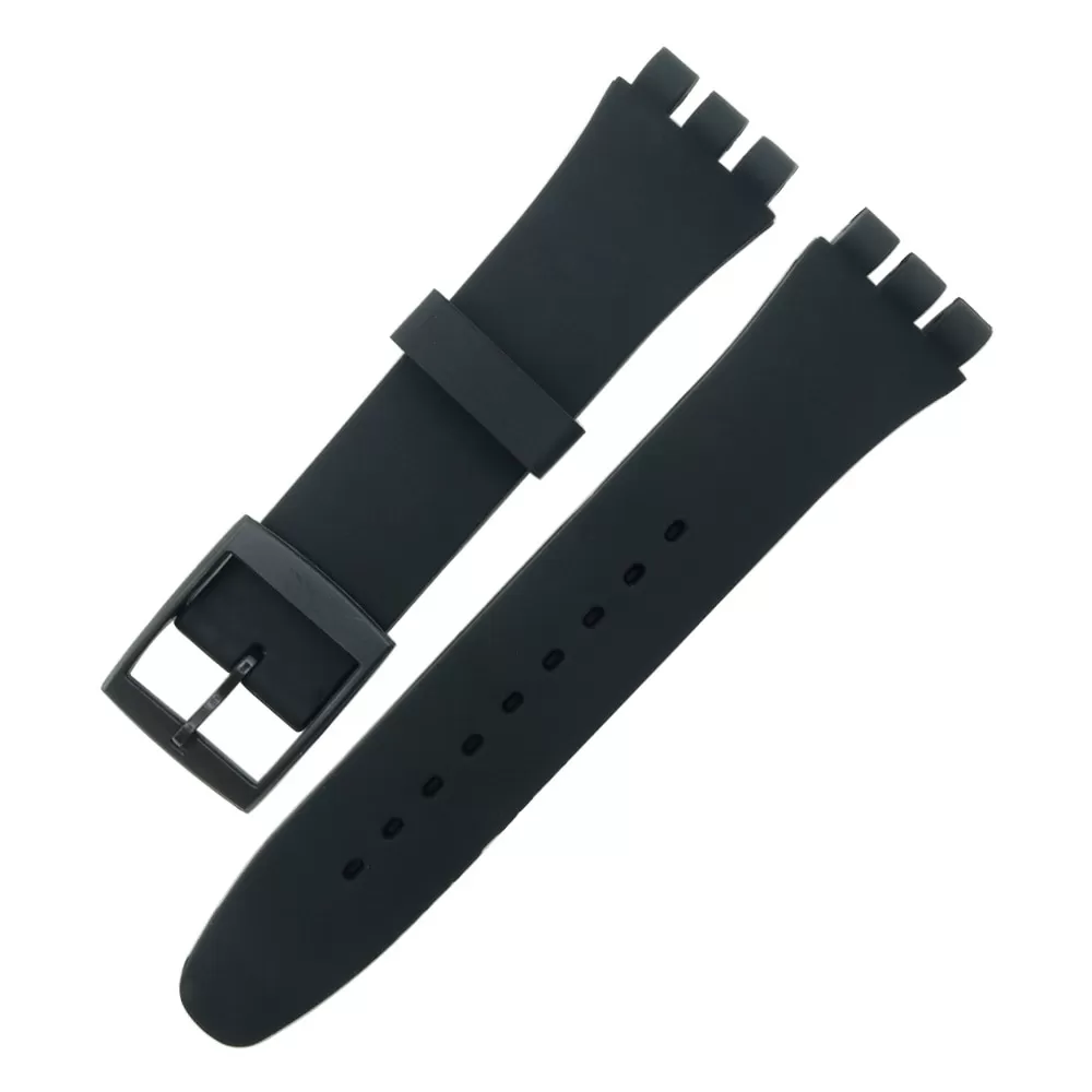 Silicon-Remplacement-strap-Swatch-16-17-18-19-20mm-22 Black Silicon Strap for Swatch