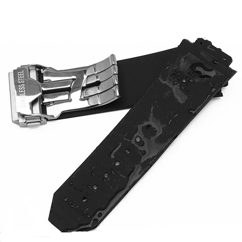 Black Silicone Strap For Hublot Big Bang / King Power Formula 1 - Image 3