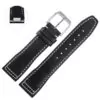 black-silver pin_bracelet-de-montre-en-cuir-de-veau-itali_variants-1 Black & White Quick-Release Strap Band For IWC Pilot, Portofino, Portugeiser in Genuine Calf Leather - 20, 21mm