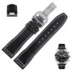 black-silver_bracelet-de-montre-en-cuir-de-veau-itali_variants-10 Black & White Quick-Release Strap Band For IWC Pilot, Portofino, Portugeiser in Genuine Calf Leather - 20, 21mm