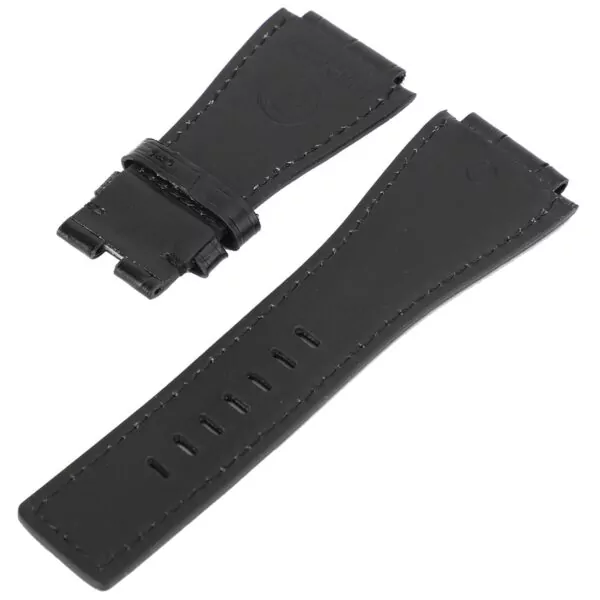 BRSP1S (2) Black Alligator Grain Leather Strap for Bell Ross BR01 & BR03