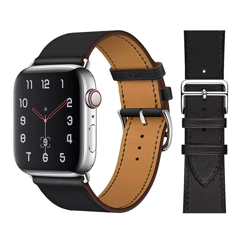 2_100-Bracelet-en-cuir-de-vache-v-ritable-Bracelet-de-ceinture-pour-Apple-Watch-5-4 Black Strap Apple iWatch Hermes In Leather