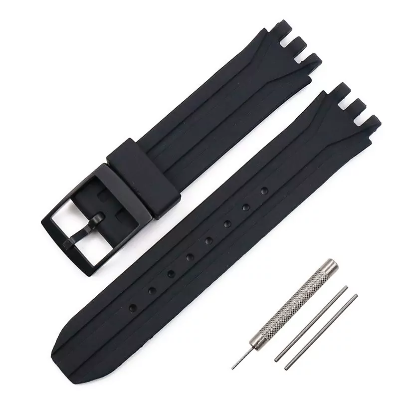 black_ontre-accessoires-boucle-ardillon-pour_variants-3 Black Strap Band For Swatch Hero Mister Chrono 18mm In Silicon