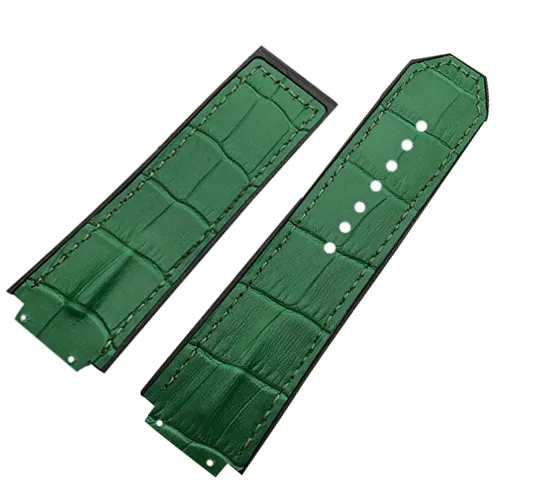 3_Marque-bleu-marron-vert-noir-29-19mm-avec-bracelet-de-montre-en-Silicone-bracelet-de-montre (1) - Copy Black Strap Band Hublot Big Bang King Power 29x19mm in Printed Crocodile Hornback Leather