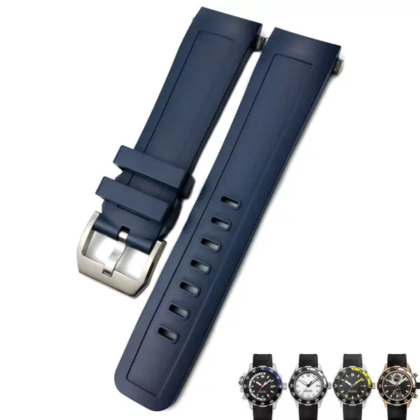 22mm-Rubber-strap-Aquatimer-3 Blue Strap Band IWC Aquatimer 2000 In Rubber - 22mm