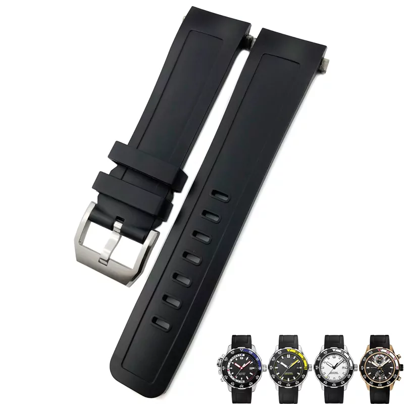 22mm-Rubber-strap-Aquatimer-1 Black Strap Band IWC Aquatimer 2000 In Rubber 22mm