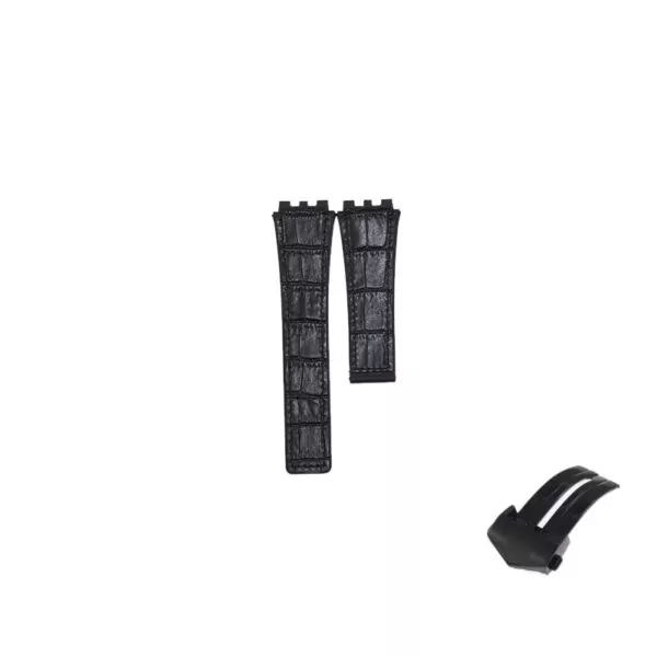 Mode-22mm-Silicone-et-Bracelet-En-Cuir-Pour-TAG-HEUER-S-rie-Unisexe-Qualit-Bande-Montre-5 copy Black Strap Bracelet for Carrera 45mm TAG Heuer Carrera - 22mm