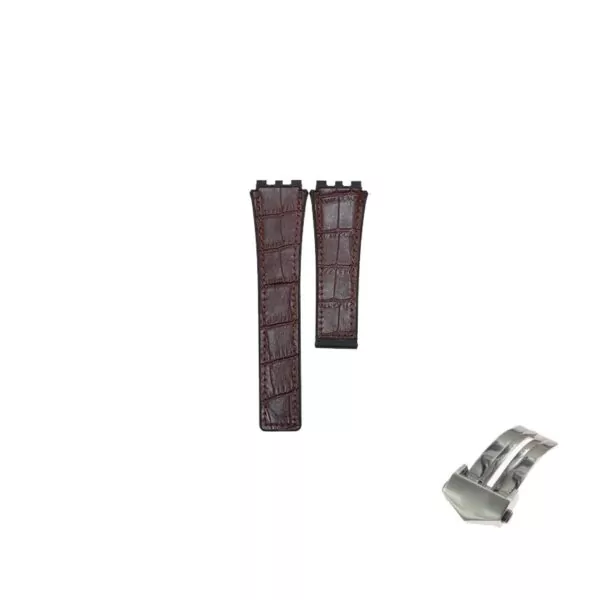 Mode-22mm-Silicone-et-Bracelet-En-Cuir-Pour-TAG-HEUER-S-rie-Unisexe-Qualit-Bande-Montre-1 copy Brown Strap Bracelet for Carrera 45mm TAG Heuer Alligator/Crocodile Grain - 22mm