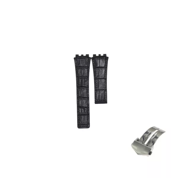 Mode-22mm-Silicone-et-Bracelet-En-Cuir-Pour-TAG-HEUER-S-rie-Unisexe-Qualit-Bande-Montre-2 copy Black Strap Bracelet for Carrera 45mm TAG Heuer Carrera - 22mm