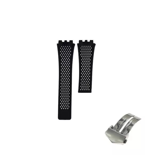 Classique-22mm-Silicone-En-Caoutchouc-Bracelet-Pour-TAG-HEUER-S-rie-Unisexe-Respirant-Bande-Montre-Molle-0 copy 4 Black Strap Bracelet for Carrera 45mm TAG Heuer in Rubber - 22mm