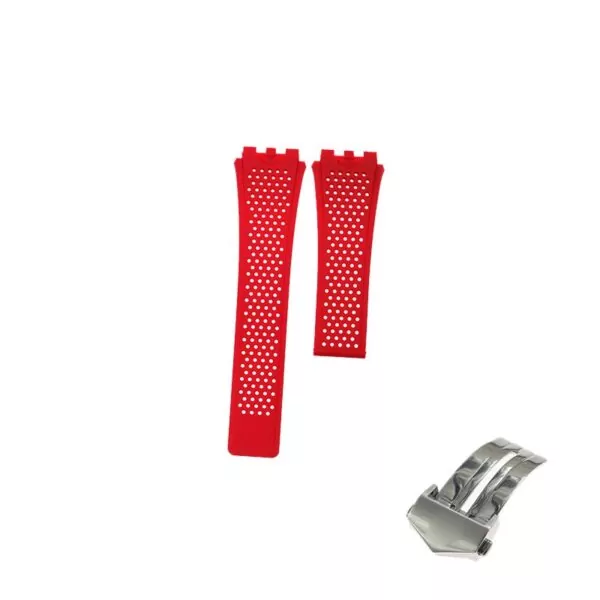 Classique-22mm-Silicone-En-Caoutchouc-Bracelet-Pour-TAG-HEUER-S-rie-Unisexe-Respirant-Bande-Montre-Molle-2 Red Strap Bracelet for Carrera 45mm TAG Heuer in Rubber - 22mm