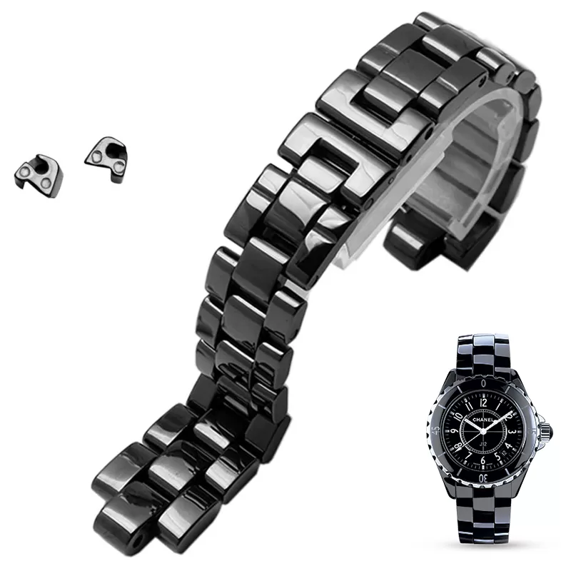 racelet-de-montre-convexe-ceramique-noi_main-0 copy Black Strap Bracelet For Chanel J12 16,19mm In Ceramic