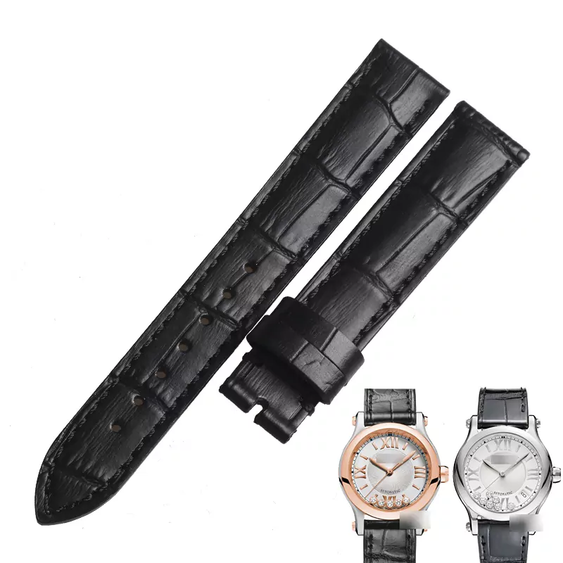CPSPXE-1 Black Strap Bracelet for Happy Sport Chopard 15, 18mm