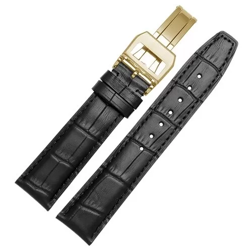 Black Strap Bracelet for IWC Portofino, Portuguese in Alligator Grain Leather