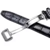 Black Strap Bracelet for IWC Portofino, Portuguese in Alligator Grain Leather