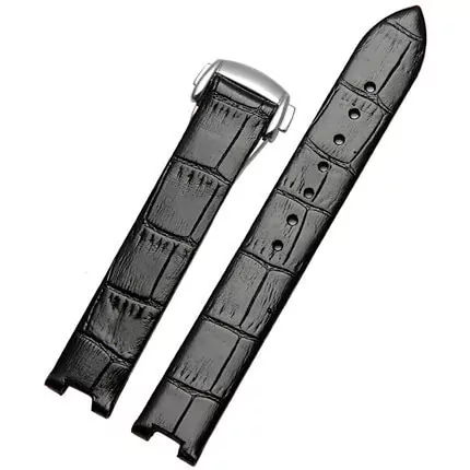 16_HTB1R.euXJzvK1RkSnfoq6zMwVXaE Black Strap Bracelet for Omega Ladymatic DeVille 16x8mm In Crocodile/Alligator Grain