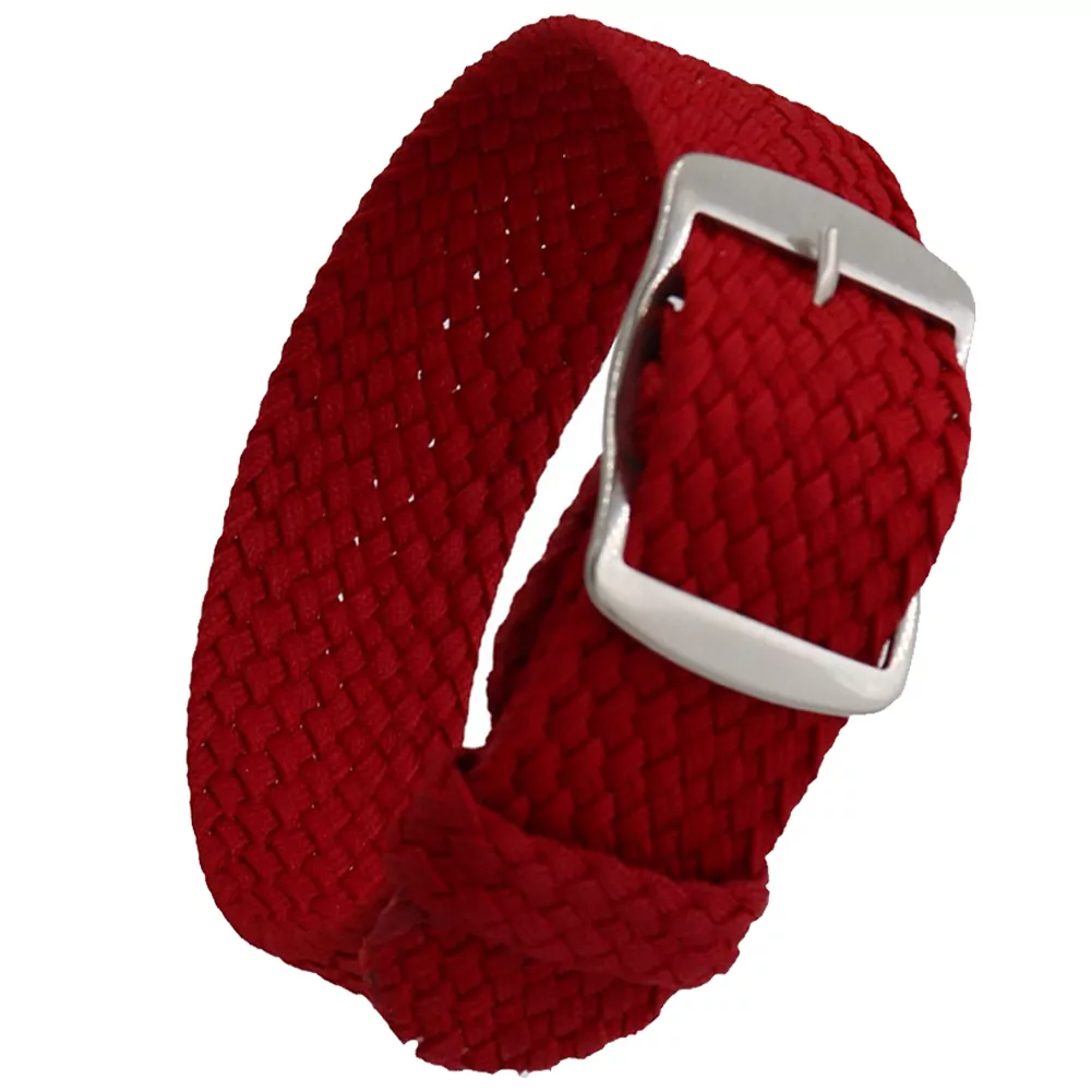 red perlon Red Strap Bracelet PERLON NATO fits Rolex, Omega, Tudor, Seiko - 5 Sizes