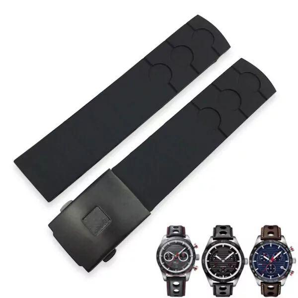 Rubber-strap-for-tussot-prsr-516-aftermarket-7 Black Strap Bracelet Tissot PRS516 In Rubber - 20mm