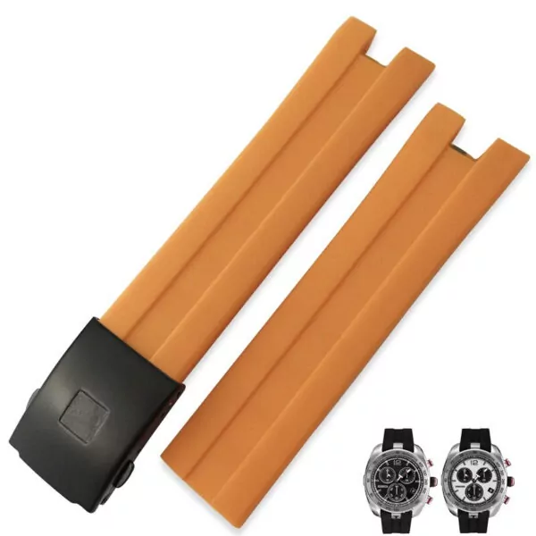 orange black_1-mm-caoutchouc-silicone-bracelet-de-mon_variants-1 Orange Strap Bracelet Tissot T076 In Rubber - 21mm