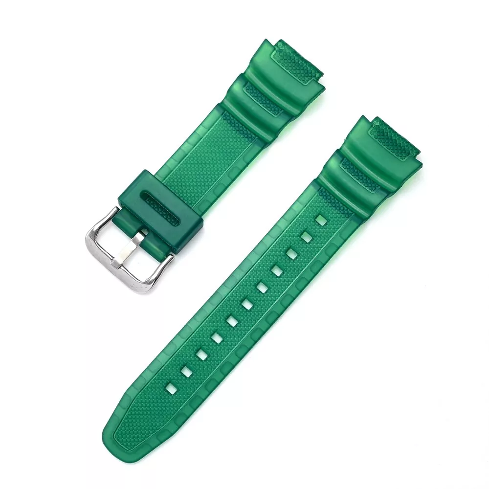 3_18mm-color-Bracelet-de-remplacement-en-polyur-thane-Bracelet-de-montre-pour-Casio-AQ-S810W-S800W Green Strap Casio Pro-Tek 25.5x18mm In Rubber